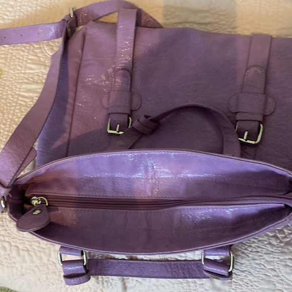 💜SUPER PRETTY large crossbody bag. Joy & Lucca. Gorgeous deep LAVENDER 💜 - Picture 11 of 12